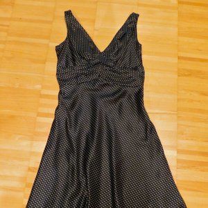 ANTONIO GUAL polka dot silk midi dress 4 S